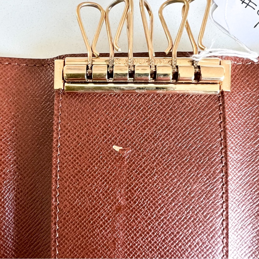 Louis Vuitton 6 Key Ring Holder Canvas LV Logo Vintage - Picture 11 of 13